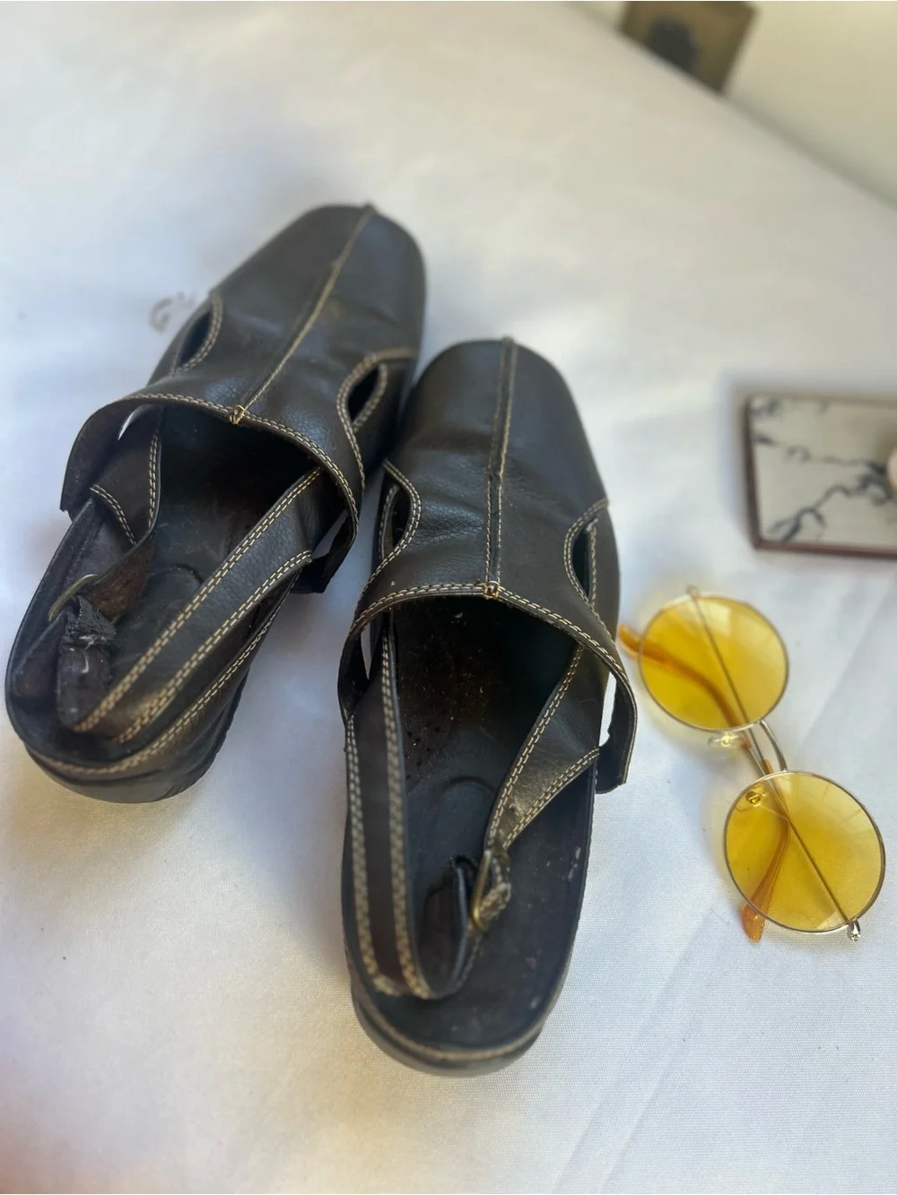 Ocean pacific Comfort have 8W Classic Brown Leather Men's Slingback Sandals op